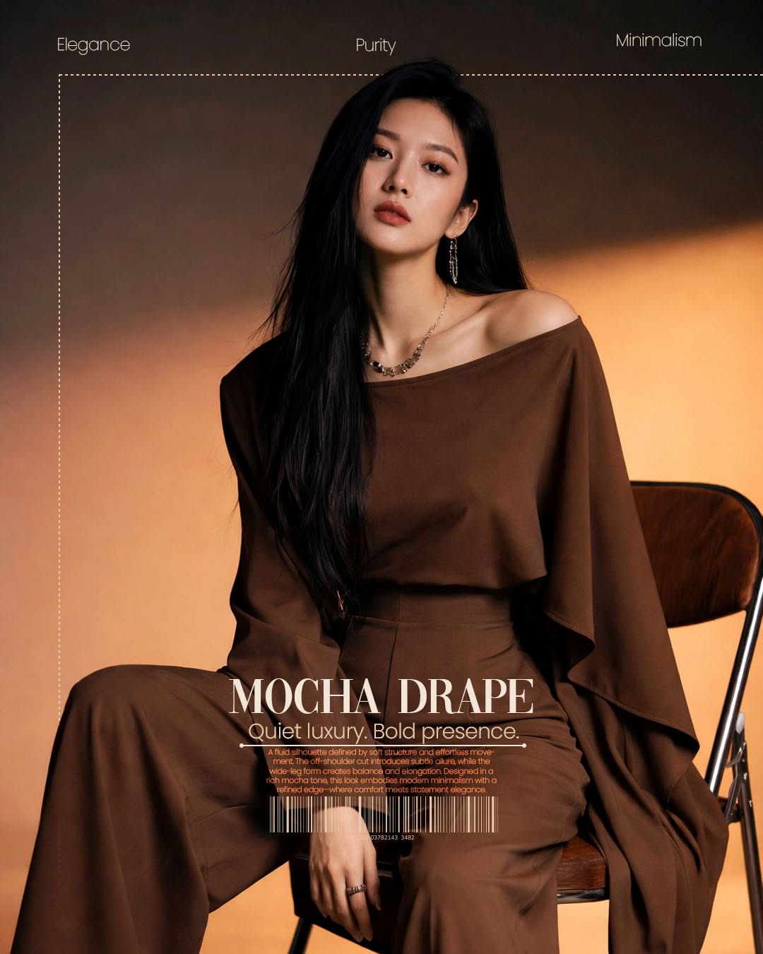Mocha Drape fashion editorial